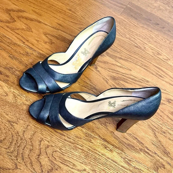 Modern Vintage Vero Cuoio Black Women’s Leather Heels Size 8‎ - Picture 4 of 8